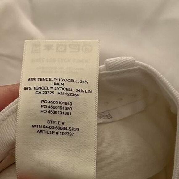 Aritzia Effortless CruiseLinen Coastal Minimalist Cropped Trousers – Size 6 - Picture 8 of 8